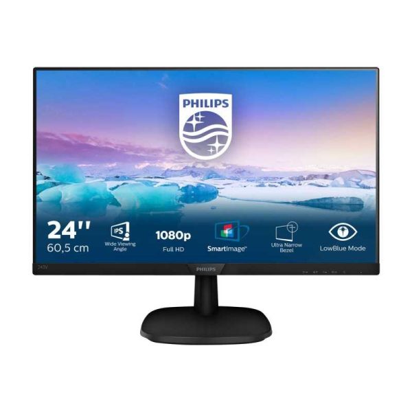 Philips V-line 243V7QDSB 24" 1920 x 1080 DVI VGA (HD-15) HDMI 60Hz + Gratis BonusPlus medlemskab